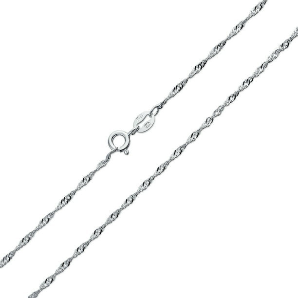 Solid Sterling Silver Cable Chain Necklace 18 1.5mm